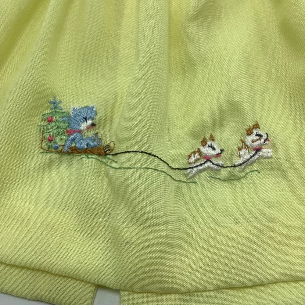 Vintage Newborn Smocked‎ Dresses Lace Trimmed & Embroidered Pink & Yellow